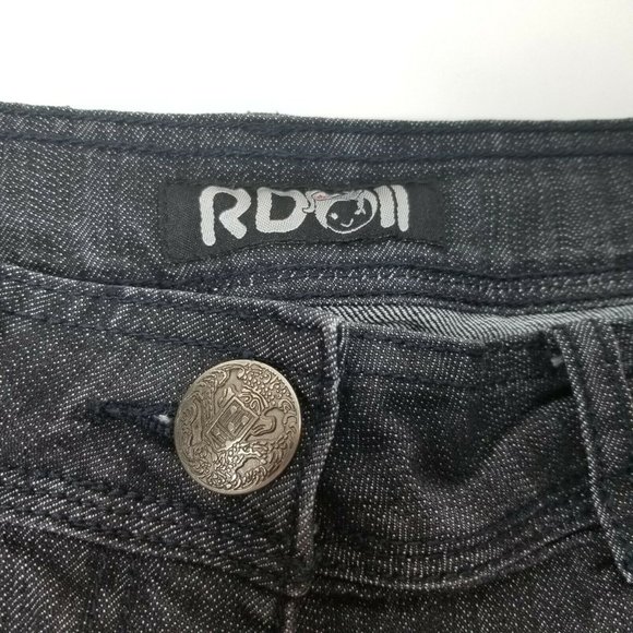 Black Denim Jean Shorts Rolled Cuff N27-0523PM - Picture 4 of 6